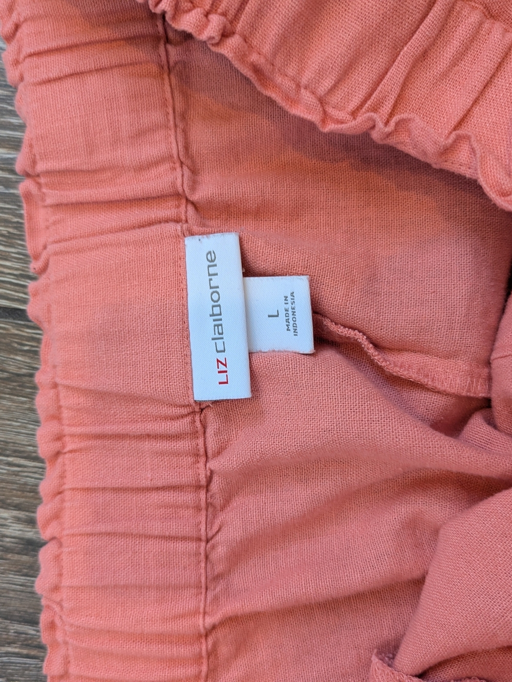 Liz Claiborne Linen Blend Coral Button-Front Midi Skirt Large Butter Mom - Picture 2 of 6